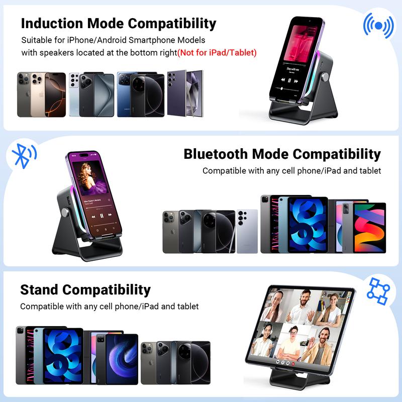 💎 50% OFF 5-IN-1 WIRELESS SPEAKER STAND! 💎 Induction Audio, Phone Holder & Ambient Light