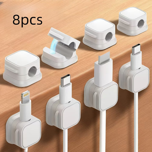 8 Pack Self Adhesive Cable Clips, Cord Management Organizer for Home