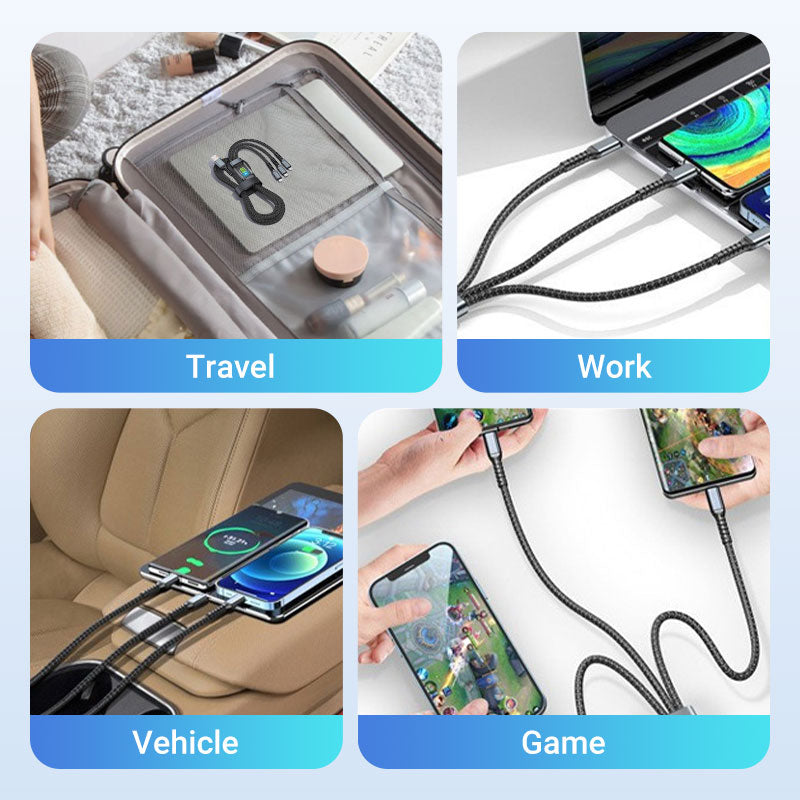 🔥Transparent Luminous 3-in-1 Super Fast Charging Cable🔥