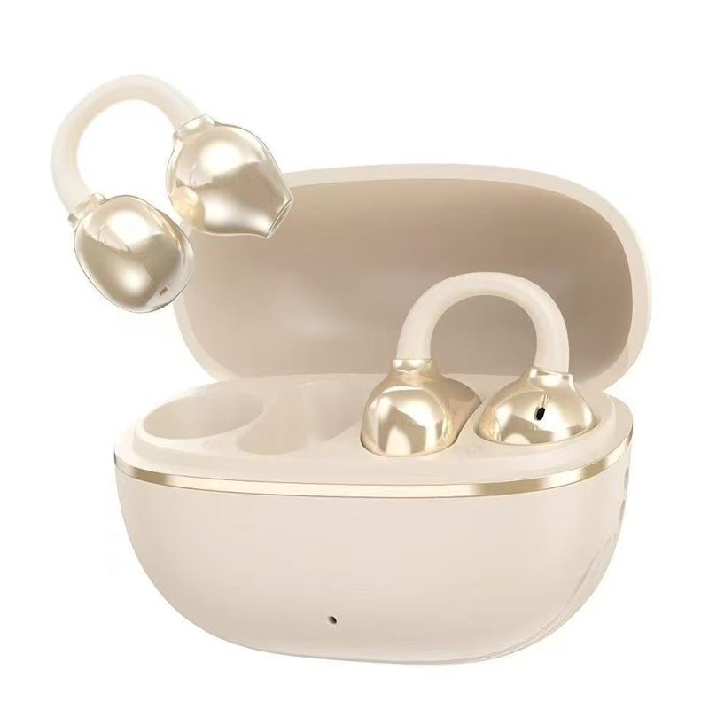 Bluetooth 5.4 Clip-On Open Ear Earbuds with Noise Cancelling