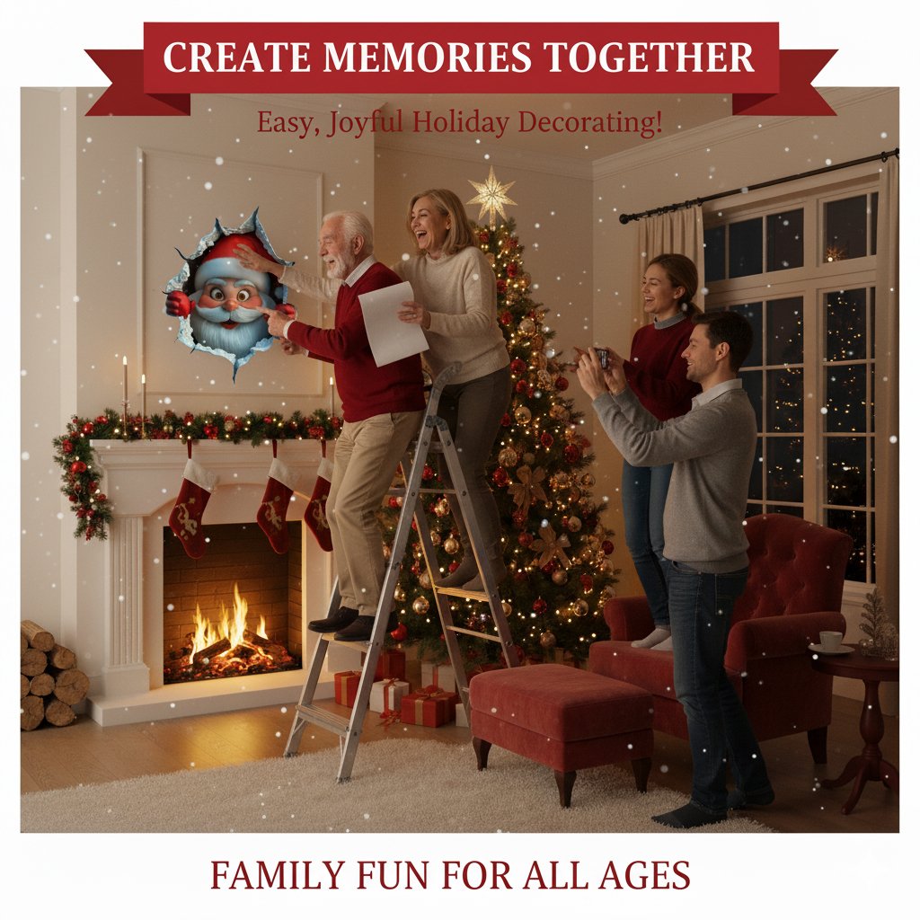 🎅Santa's Surprise 3D Wall Decals